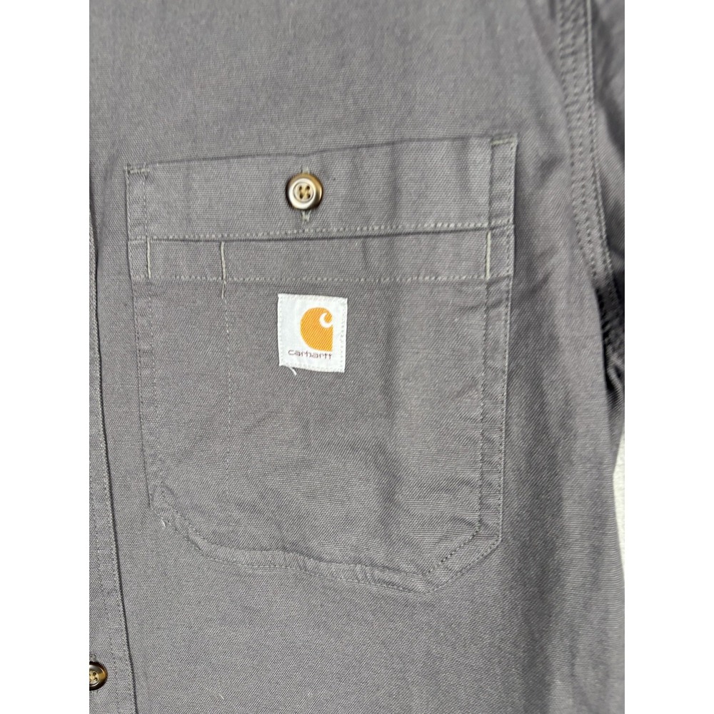 Carhartt Shirt Mens Small Gray Rugged Flex Relaxed Fit Short Sleeve Workwear - Picture 9 of 13